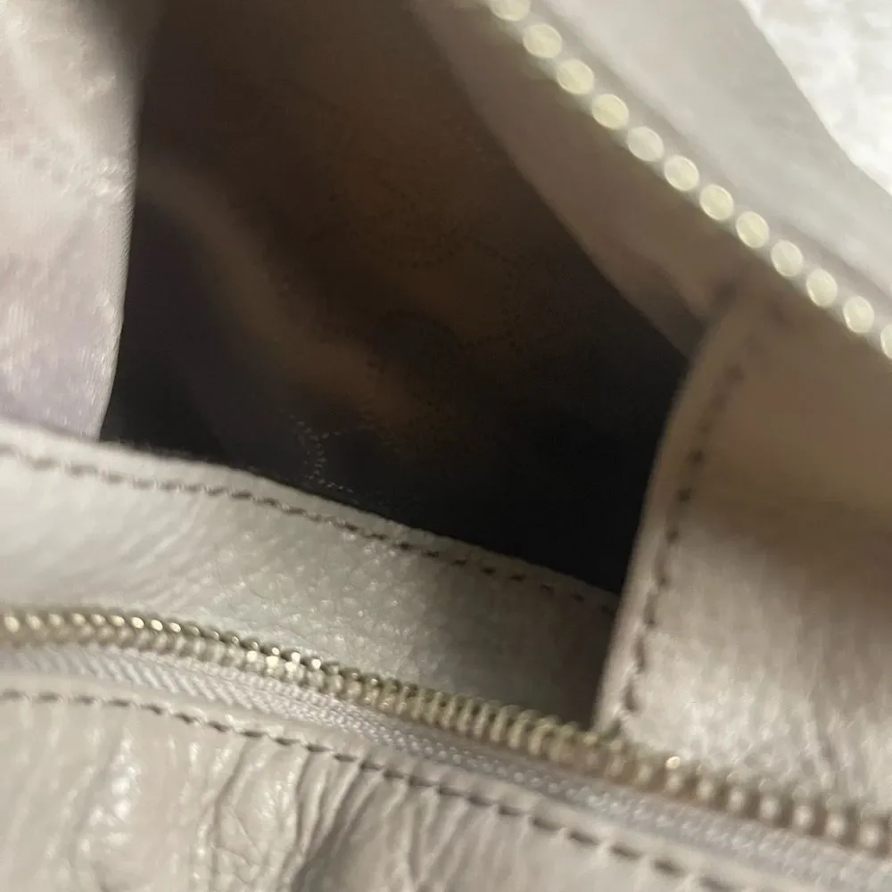 Michael Kors Gray Slouchy Leather Satchel/Shoulder Bag silver tone hardwares.